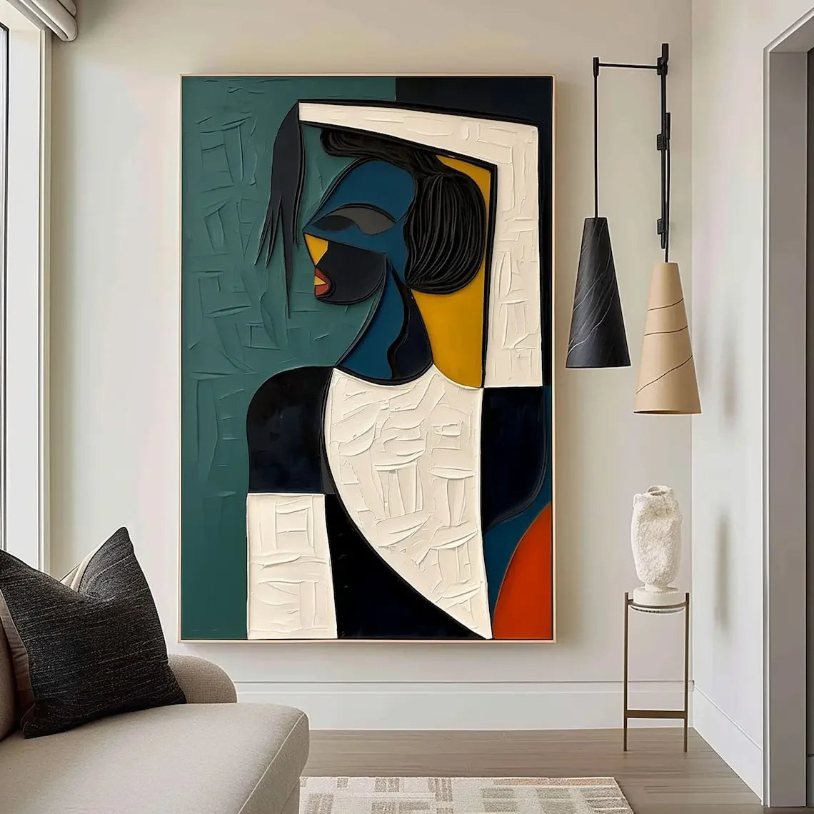 Large Colorful Abstract Canvas Wall Art | Modern Landscape Print