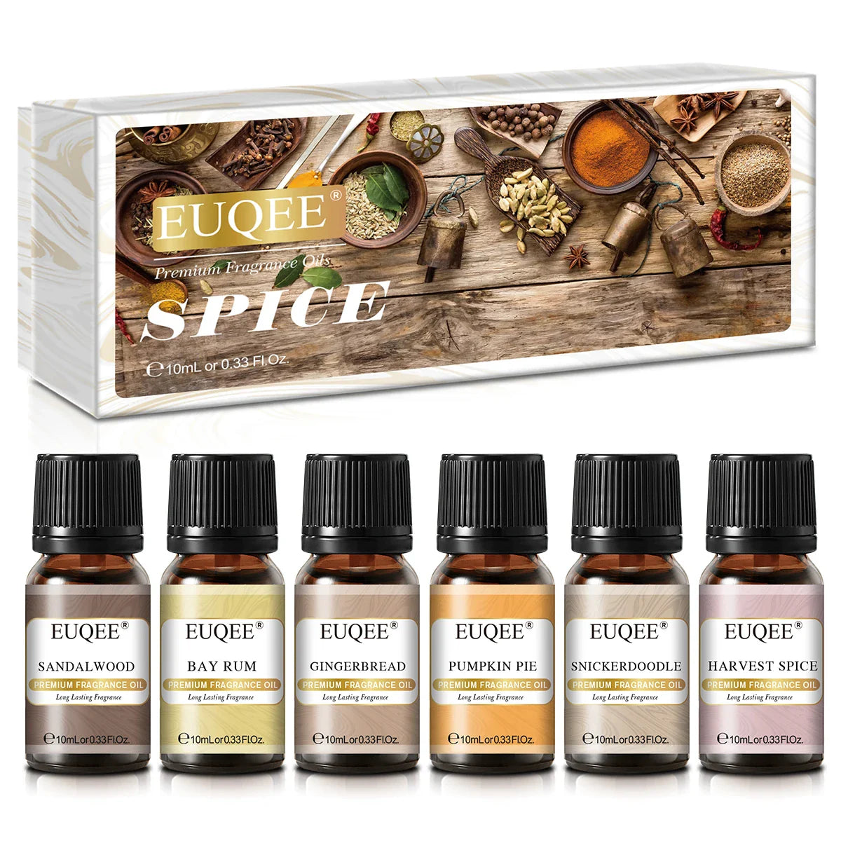 EUQEE 6-Piece Fragrance Oil Set – Reed Diffuser & Candle Making
