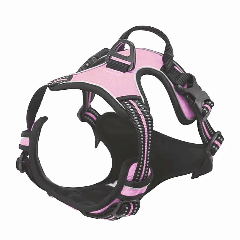 Dog Harness No-Pull Service Vest with Reflective Adjustable Soft Padded Comfortable for Outdoor Easy Walking No Choke for Pets Peaceful Pleasures Health and Wellness Pink L