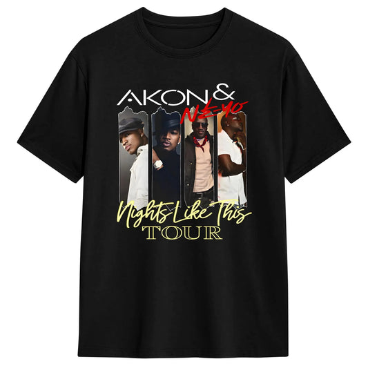 Akon T-Shirt Men Nights Like This Tour 2026 Creative Cotton Tees O Neck Short Sleeve T Shirts Graphic Clothes Peaceful Pleasures Health and Wellness 1 S