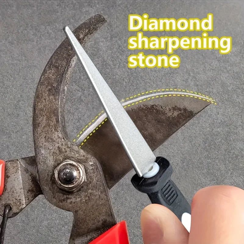 Diamond Double-Sided File Sharpener for Scissors & Garden Tools