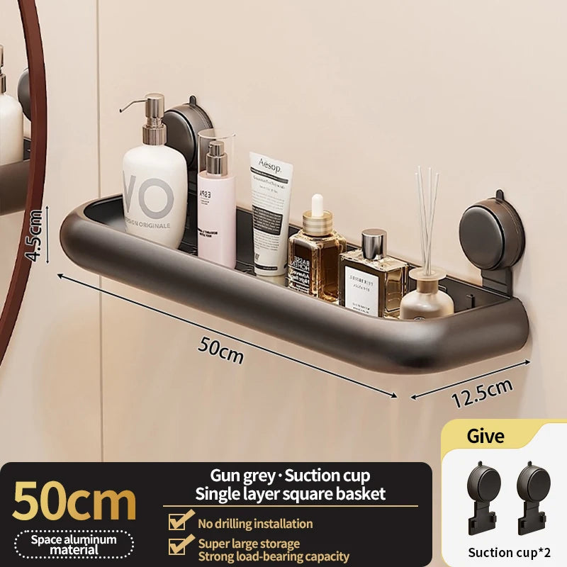 No-Drill Corner Shower Shelf | Suction Bathroom Organizer