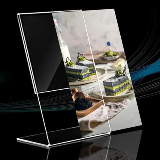 A6 Transparent Acrylic Display Stand Desk Card 10cmx15cm Double Side Peaceful Pleasures Health and Wellness