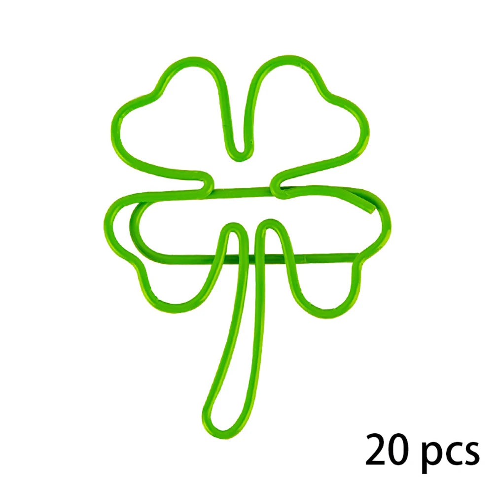20 Clover Paper Clips Bookmark Macaron Colored Office Data Storage