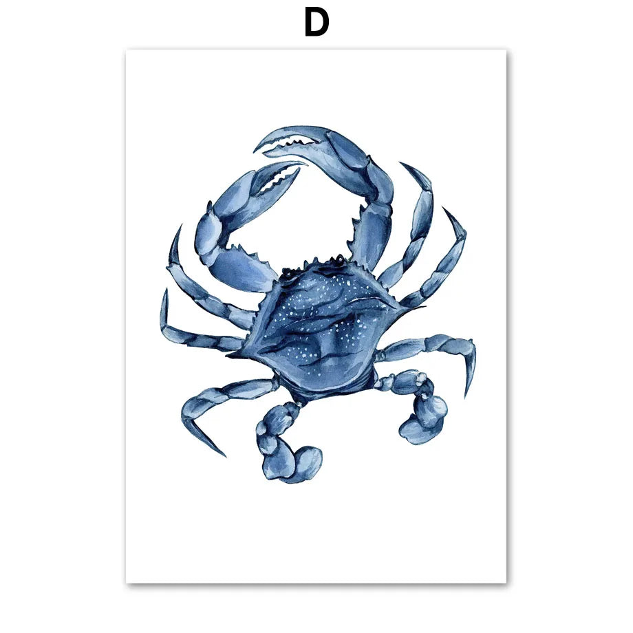 Ocean Animals Canvas Wall Art Print – Kids Room Decor