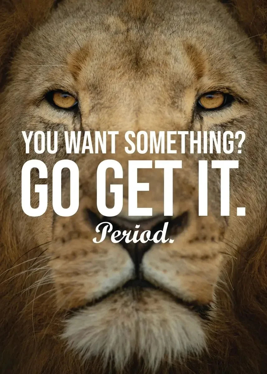 Mindset Is Everything Canvas Wall Art | Lion Wolf Tiger Poster