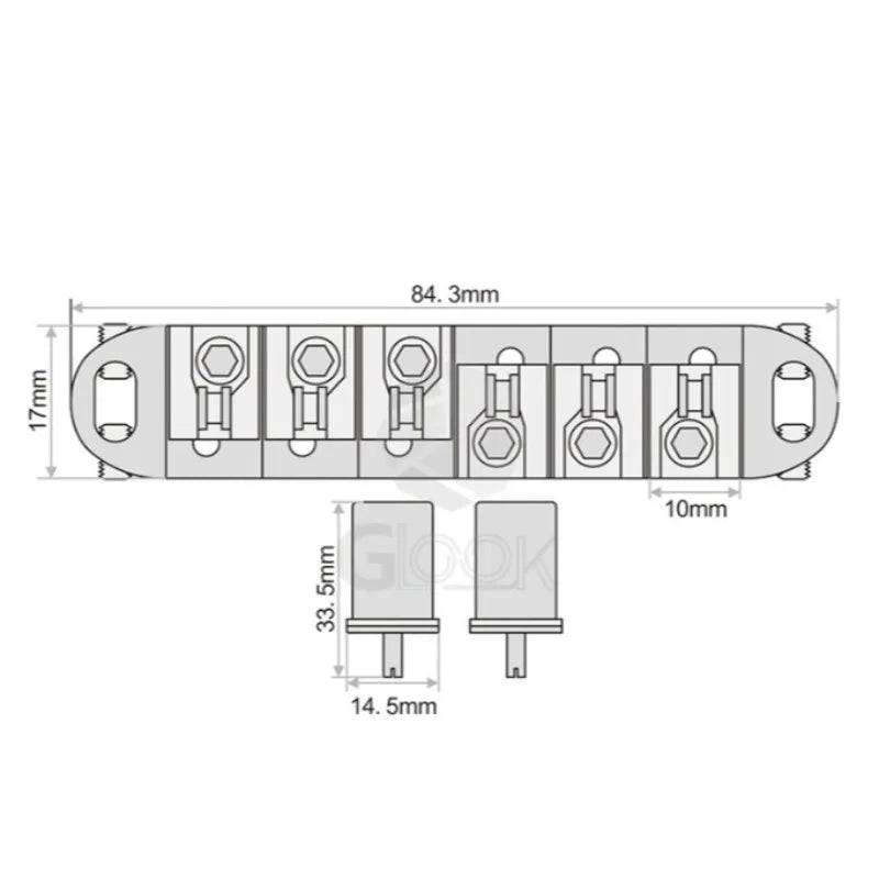 Electric Guitar Ball Bridge Small Column Roller Pullback Plate Wrench
