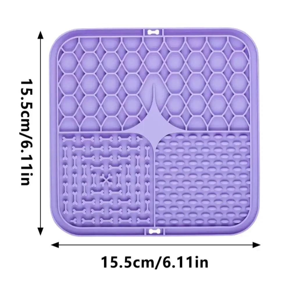Silicone Pet Slow Feeding Mat With Suction Cups Dog Licking Plate Slow Feeding Mat Fun Feeding Tool Prevent Fast Eating Supplies Peaceful Pleasures Health and Wellness