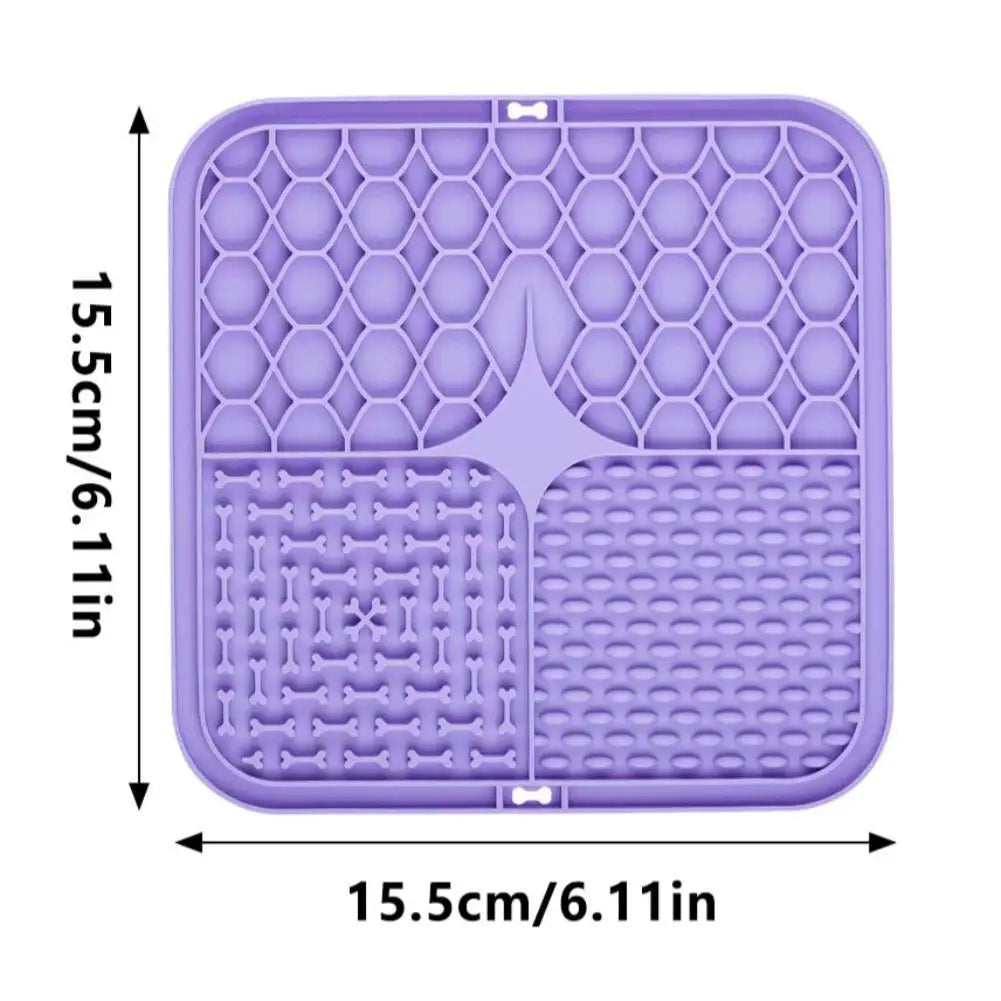 Silicone Pet Slow Feeder Licking Mat with Suction Cups – Dogs & Cats