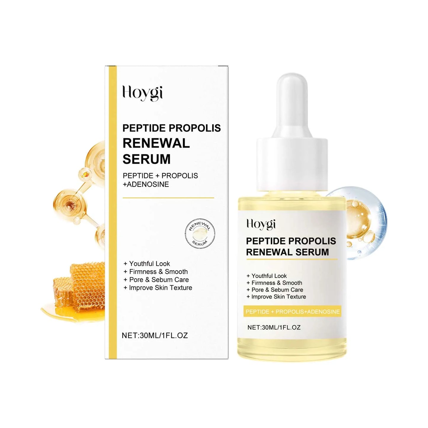 Peptide Propolis Face Serum Reduce Dryness Firming Lifting Anti Redness Renewal Smoothing Nourishing Repair Damaged Skin Essence Peaceful Pleasures Health and Wellness 30ml boxed