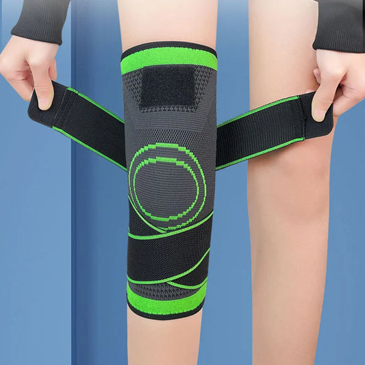 Motion Compression Knee Guard in Lightweight Knitted Style for Cycling and Basketball with Breathable Wrapped Straps Peaceful Pleasures Health and Wellness