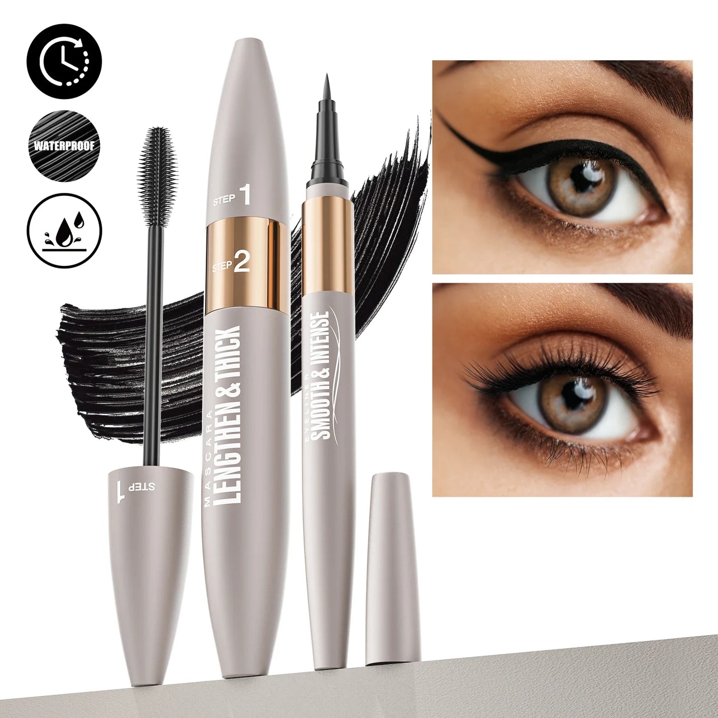 Hello Kiss Waterproof Eyeliner & Mascara Combo Set