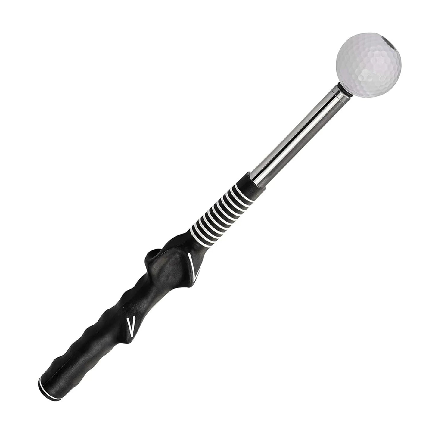 Retractable Golf Swing Training Aid Portable Grip with Click Feedback for Indoor Practice Golf Accessories Peaceful Pleasures Health and Wellness black