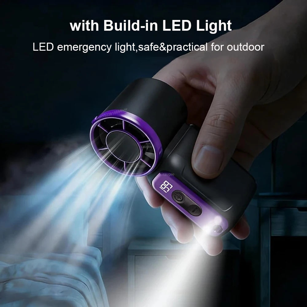 Mini Handheld Fan LED Digital Display Small Pocket Fan Portable Outdoor Personal Air Cooling Fan Rechargeable Hanging Neck Fan Peaceful Pleasures Health and Wellness