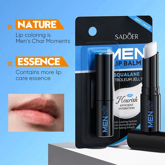 SADOER Men's Squalane Lip Balm – Moisturizing & Smoothing 2.7g Men's Lip Balm Oasis Select