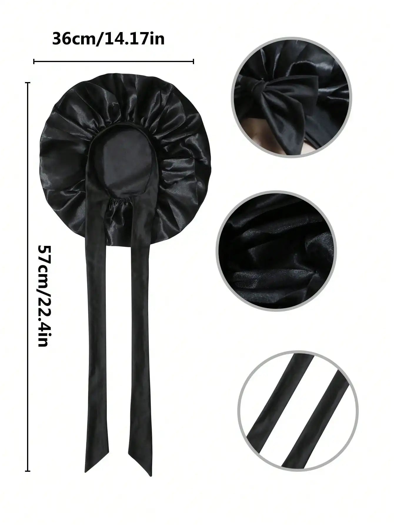 Adjustable Satin Sleep Bonnet with Tie Band – Women & Men