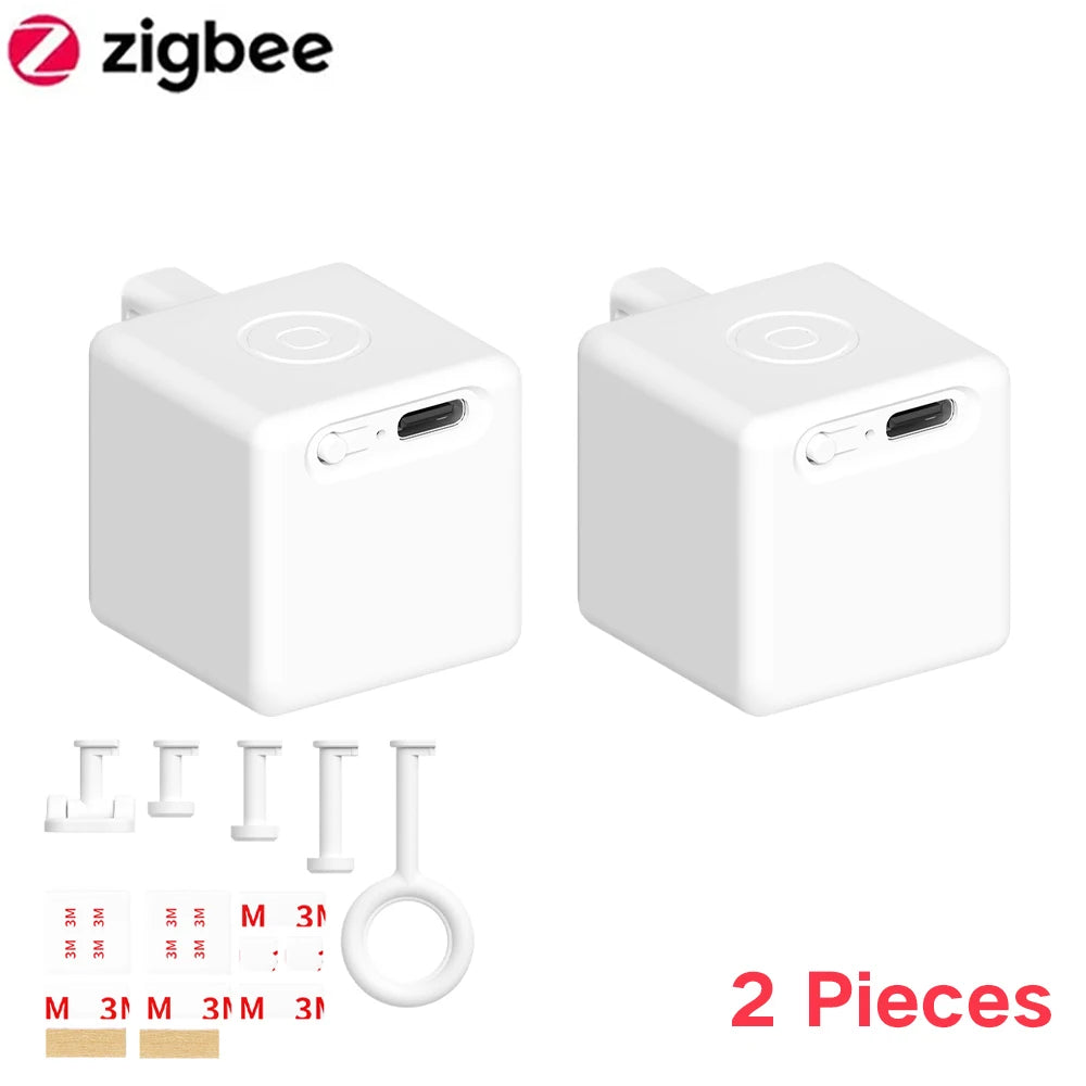 Tuya Smart Touch Finger Robot ZigBee 3.0 Chargeable Switch Button Pusher Bot Remote Control App Support Alexa Google Home Alice Peaceful Pleasures Health and Wellness 2pcs Fingerbot kit