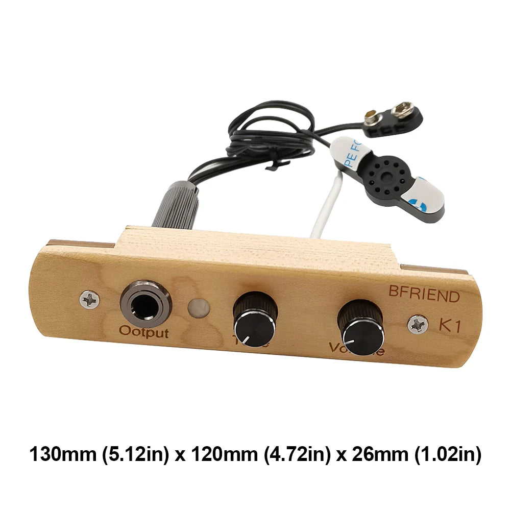Cajon Box Drum Preamp/Pickup with Tone Volume Control Musical Instrument Pickup Output Jack Microphone Electronic Pick-up System Peaceful Pleasures Health and Wellness