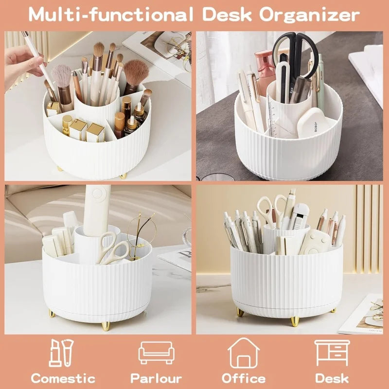 RUNTOIN 360° Rotating Makeup Brush Holder & Organizer Makeup Organizer Peaceful Pleasures Health and Wellness