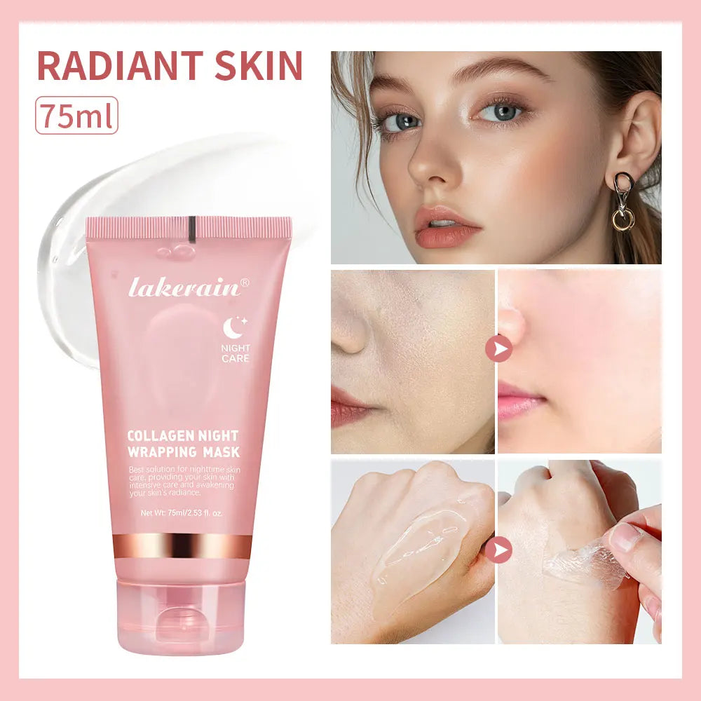 Night Collagen Wrapping Mask Rejuvenation Moisturizing Brightening Korean Face Mask Make Glowy Skin Elasticity Facial Mask Peaceful Pleasures Health and Wellness