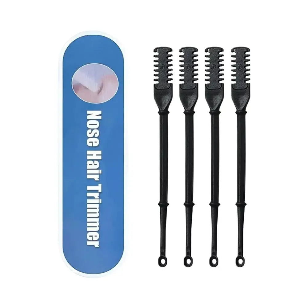 Manual Nose Hair Trimmer for Men Portable Nose Hair Cutter Scissors Nostril Cleaning Safe Easy Use Home Travel Daily Grooming Peaceful Pleasures Health and Wellness black