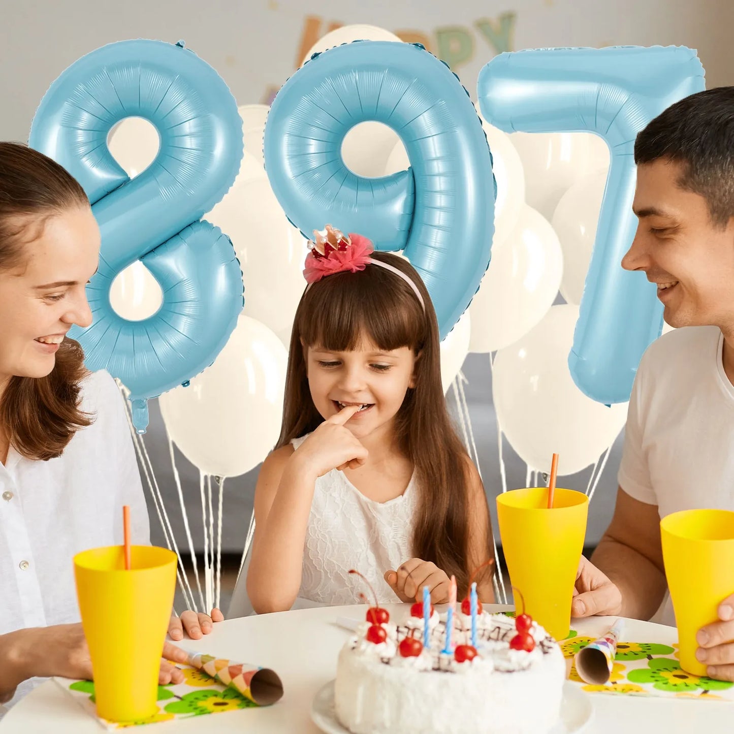 40inch Large Pearl Blue Number Balloons Jungle Safari Birthday Balloon Party Foil Balloon 0 1 2 3 4 5 6 7 8 9 globos Balls Peaceful Pleasures Health and Wellness