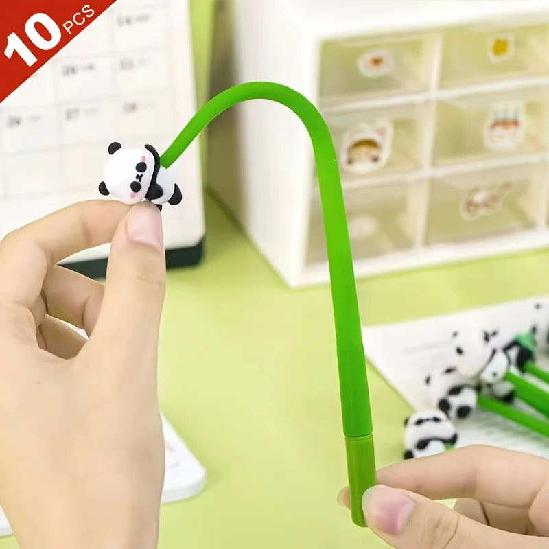 10 Panda Gel Pens – Smooth Writing, Refillable, No Leak