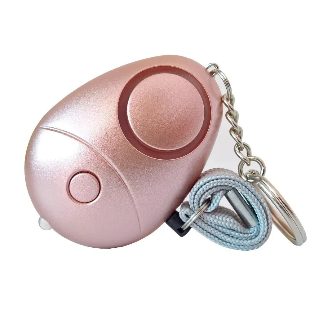 Sound Alert Loud Siren Personal Alarm LED Flashlight 130dB Sound Emergency Alarm Egg-shaped Safety Alarm Elderly Peaceful Pleasures Health and Wellness Rose Gold