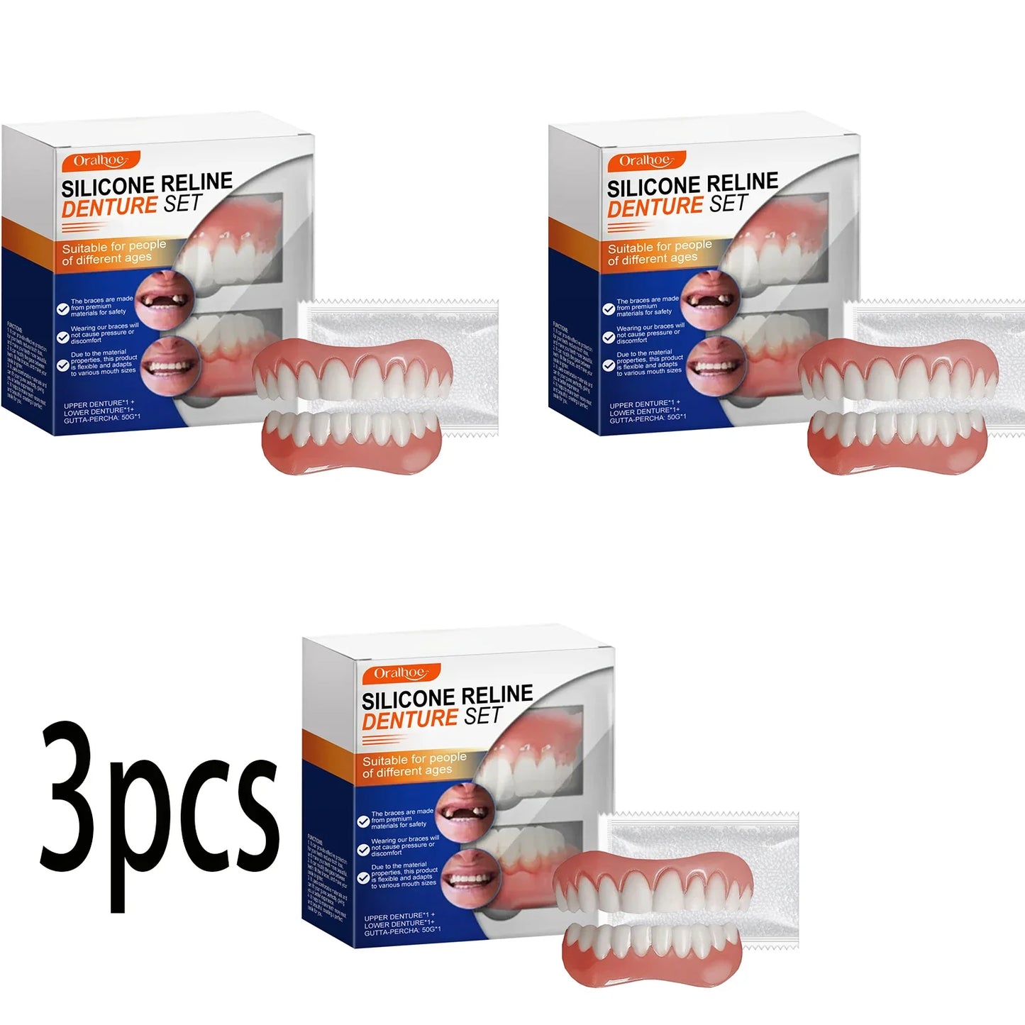 Oralhoe Silicone Denture Set – Temporary Tooth Alignment Retainer