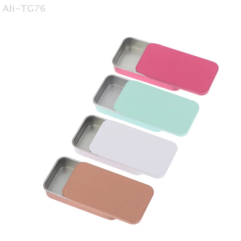 Aluminum Slide Cover Tin Box | Refillable Storage for Lip Balm & More