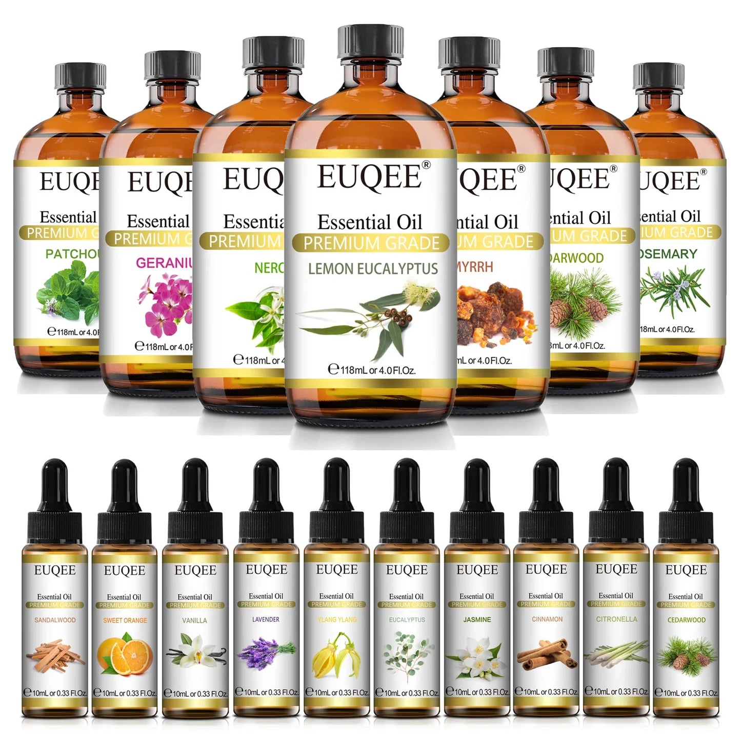 EUQEE Aromatherapy Essential Oils – Lavender, Eucalyptus & More