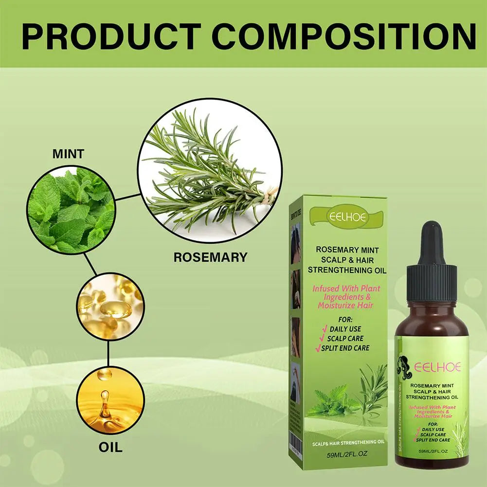 30ml/59ml Batana Rosemary Mint Scalp Hair Strengthening Oil Biotin Essential Oils Nourishing Treatment Split Ends Dry All Types Peaceful Pleasures Health and Wellness