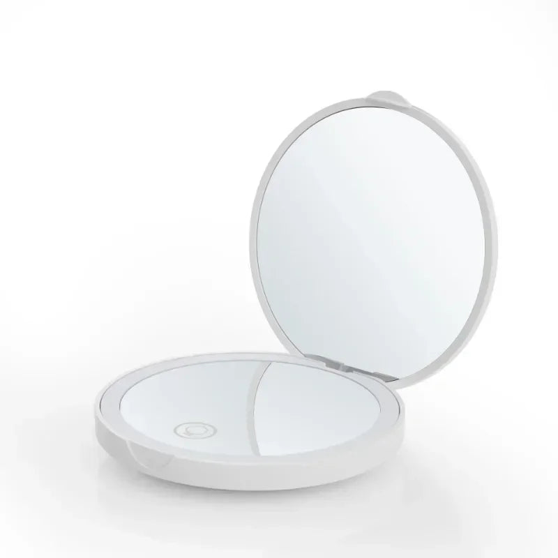 Portable Foldable LED Compact Makeup Mirror with Magnifying
