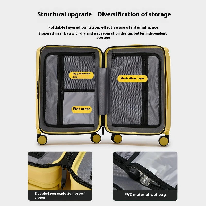 Wide Handle Travel Suitcase - Carry-On Luggage Trolley Case for Men And Women 20 24 26 Inch - Durable Men's And Women's Suitcase Peaceful Pleasures Health and Wellness