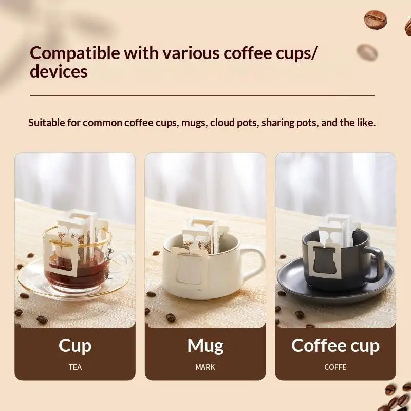 Disposable Hanging Ear Coffee Filters | Food Grade Biodegradable 25/50 Pk Disposable Coffee Filters Peaceful Pleasures Health and Wellness