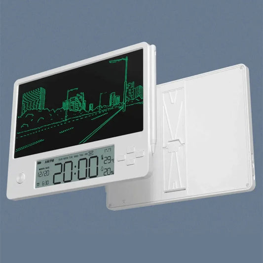 Digital Alarm Clock LCD Writing Board Calendar Temp & Humidity Digital Alarm Clock Peaceful Pleasures Health and Wellness