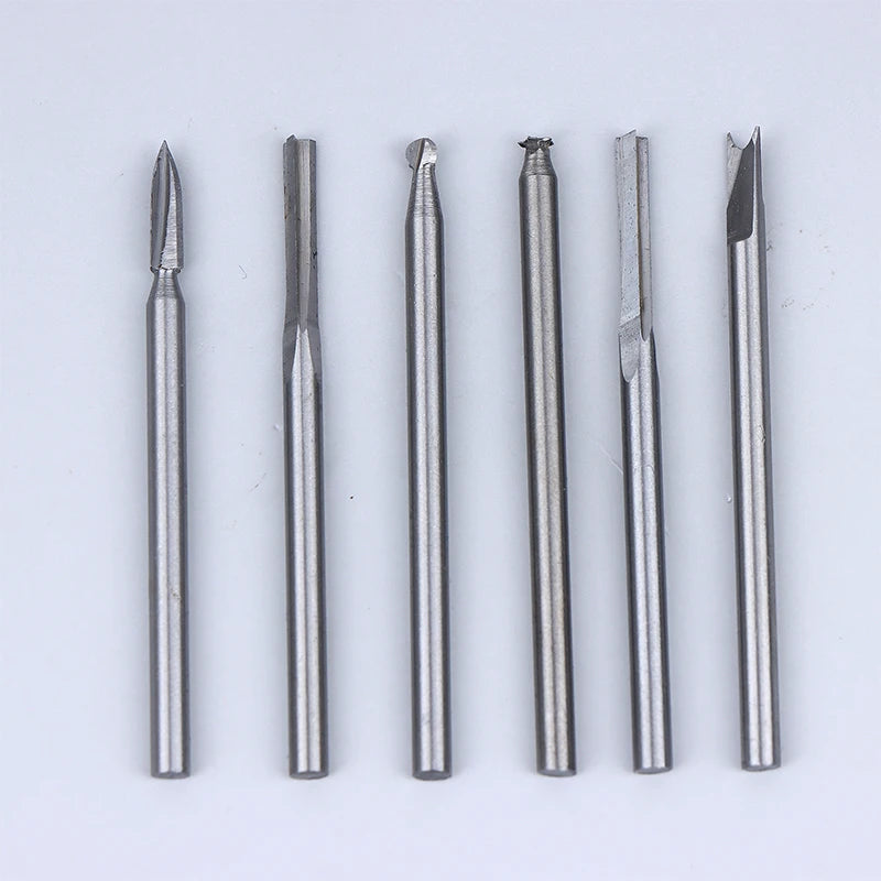 5/6 Pcs Wood Carving Drill Bits Set | 3mm Shank Rotary Tool