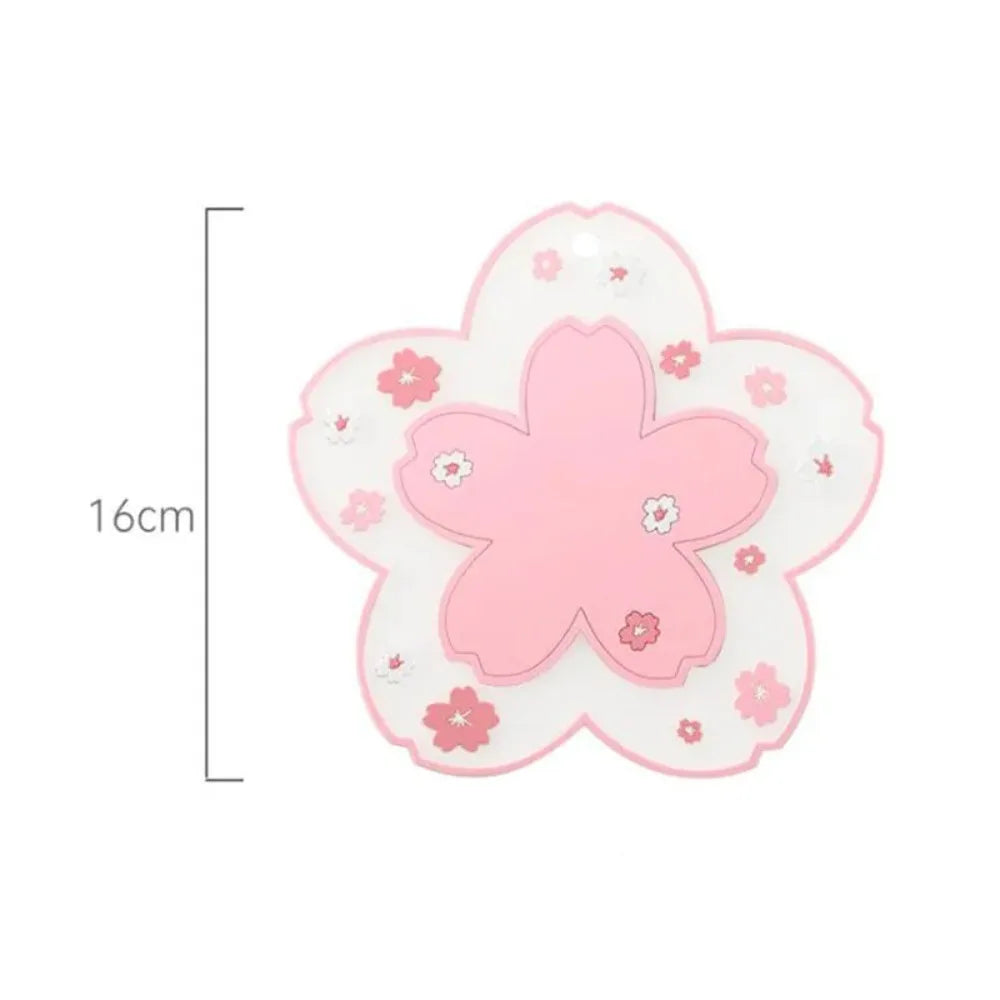 Kawaii Coasters Japanese Style Sakura Coffee Cup Coaster Sakura Insulated Table Mat Tea Milk Cup Home Decoration Drinkware Peaceful Pleasures Health and Wellness