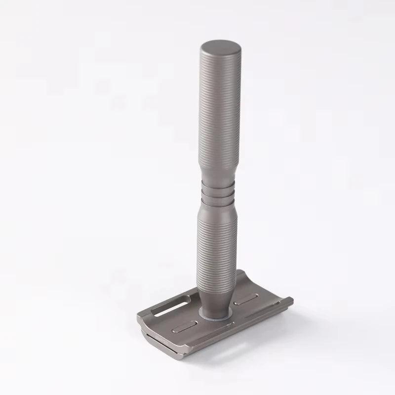 YAQI Ghost Titanium Light Weight Safety Razor With 0.70mm Blade Gap Lightweight Durability Provide Comfortable Shave Experience Peaceful Pleasures Health and Wellness