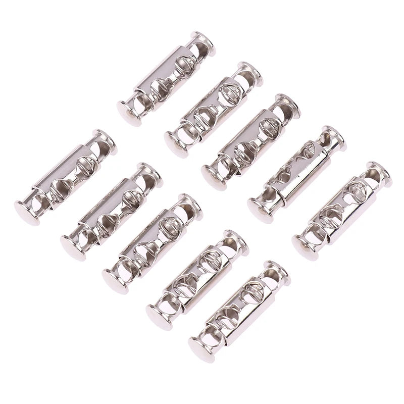 10-Pack Metal Double-Hole Spring Buckles | Cord Lock Toggles