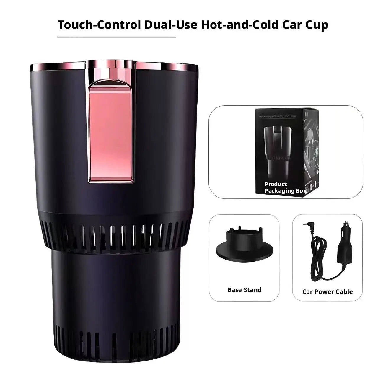 Portable Car Smart Cooling Heating Cup One Key Fast Cool Heat Digital Display Auto Heating Mug Summer Cooling Cup for Car Peaceful Pleasures Health and Wellness Dark Purple