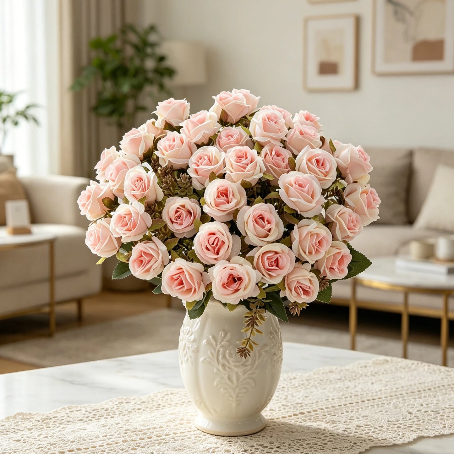 Artificial Silk Rose Carnation Bouquet – Wedding & Home Décor