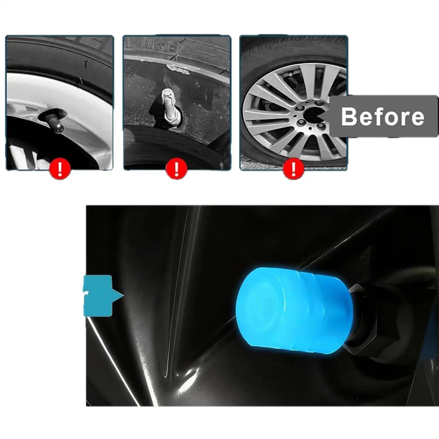 Glow in the Dark Tire Valve Stem Caps – 20 Pack