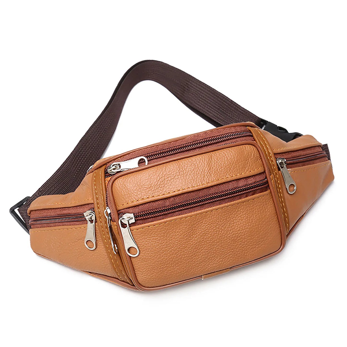 Unisex Crossbody Bags Fanny Pack Multi-pocket Shoulder Bag with Zipper Closure Gifts for Men Women Cross Body Peaceful Pleasures Health and Wellness Yellow