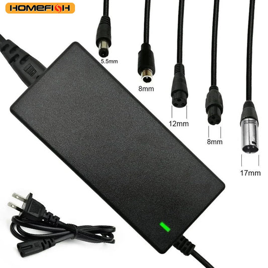 HOMEFISH Brand New Power Adapter AC 100-240V Black DC 42V 2A Electric Scooter Accessories EU Plug For 24-36v Lithium Battery Peaceful Pleasures Health and Wellness