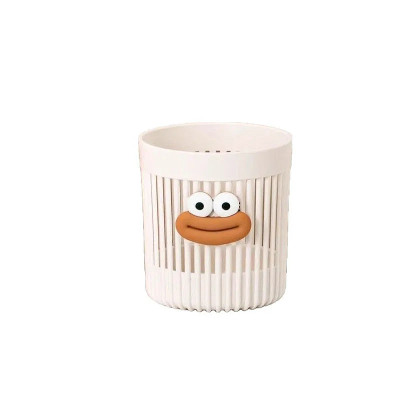 Cute Cartoon Desk Organizer – Pen Holder & Storage Basket