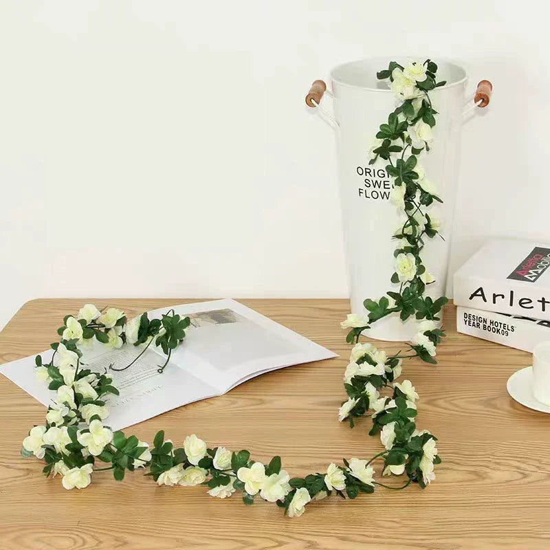 Artificial Silk Rose Vine Garland 2.4m | Wedding & Home Decor