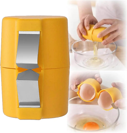 Egg Shell Opener & Cracker – Mess-Free Kitchen Egg Tool Egg Kitchen Tool Peaceful Pleasures Health and Wellness 1pc Yellow