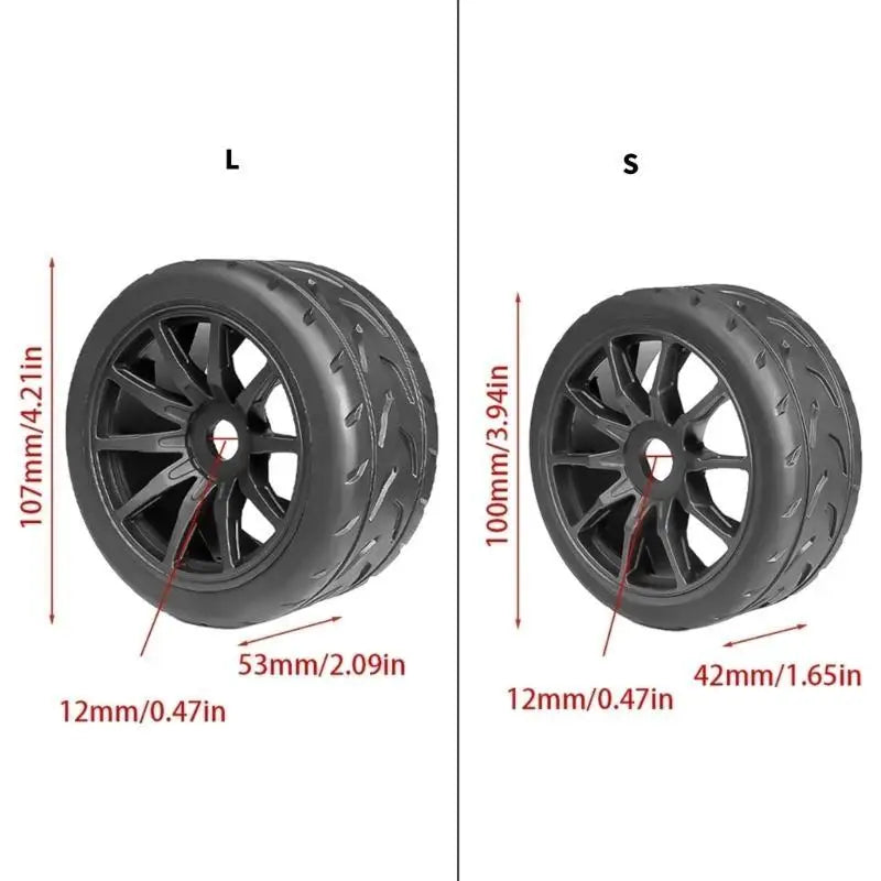 RC Crawler Rubber Wheel Tires 1/7 Scale – 4PCS Set
