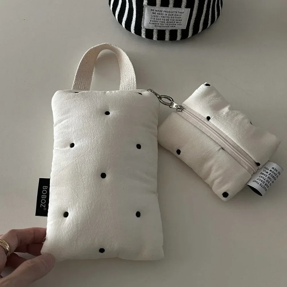 New Korean Version Instagram Style Design Change Storage Bags Cute Hand Held Bags Makeup Lipstick Card Bag Portable Cloud Bags Peaceful Pleasures Health and Wellness